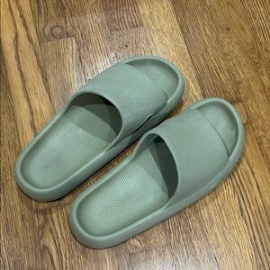 Green Slide Sandals